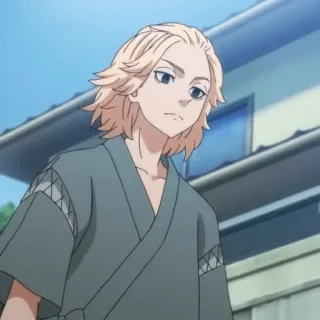 🌟 Mikey Tokyo Revengers 动漫, 角色, 金发, 男孩, 漫画 telegram sticker