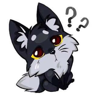 ❓ лиса, животное, милый, вопрос, мультфильм whatsapp sticker