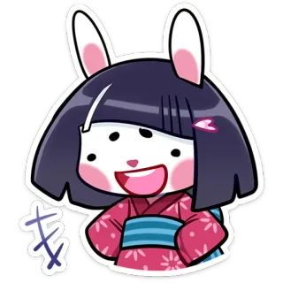 😄 Cartone animato, Coniglio, Anime, Manga, Carino, Illustrazione whatsapp sticker
