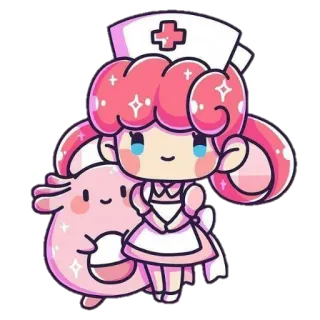 🏥 Nurse Joy Pokemon anime, pokemon, nurse, nurse joy, chansey, kawaii, pink telegram sticker