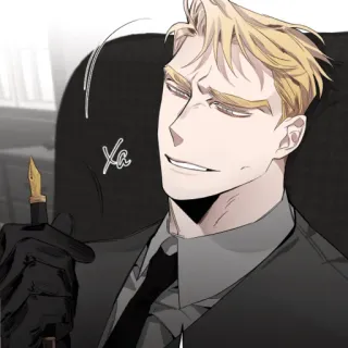 🙂 Ха anime, man, pen, gloves, suit telegram sticker