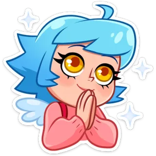 🙏 anime, angel, cute, cartoon telegram sticker