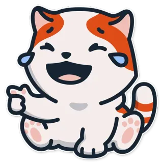 😂 кот, милый, животное, смех, мультфильм telegram sticker