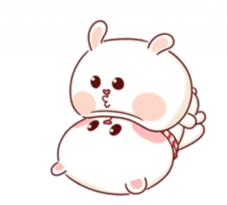 🤗 süß, Hase, Cartoon, kawaii, Tier, Aufkleber telegram sticker