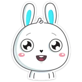 ☺️ conejo, lindo, animal, dibujos animados telegram sticker