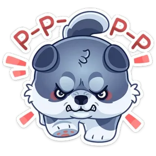 😡 P-P-P- anjing, anak anjing, marah, hewan peliharaan, imut, binatang telegram sticker