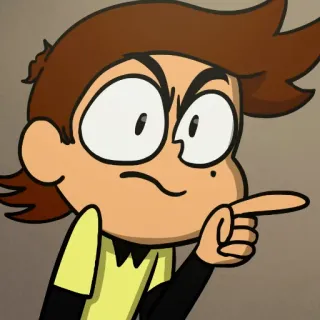 😡 desenho animado, personagem, apontando, expressão whatsapp sticker