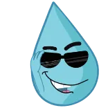 😎 капля воды, мультик, солнцезащитные очки, круто, каваи, милый telegram sticker