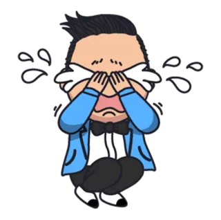 😢 llorando, triste, dibujos animados, persona, personaje whatsapp sticker