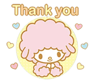 🙏 Thank you obrigado, fofo, ovelha, corações, adesivo telegram sticker