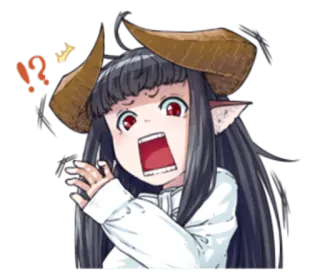 😲 Anime, Dämon, Elf, Reaktion, Schockiert, Überrascht, Anime Mädchen telegram sticker