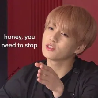 🍃 honey, you need to stop Meme, Reação, Pare, Kpop, Engraçado telegram sticker