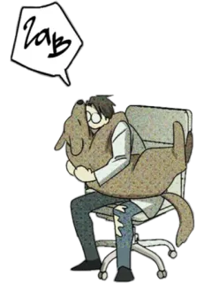 🤗 Zzz cachorro, sonolento, abraçando, anime, desenho animado telegram sticker