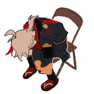 👎 Kaedehara Kazuha Genshin Impact Anime, Jeu vidéo, Fatigué, Assis, Fanart, Kazuha telegram sticker