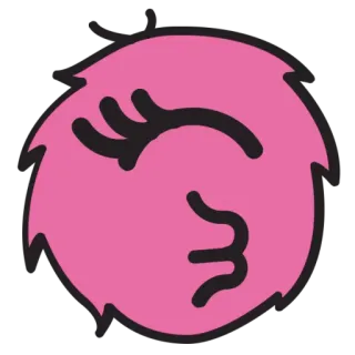 😘 rosa, bola, beso, redondo, pegatina, dibujos animados, esponjoso, lindo telegram sticker