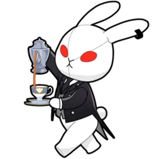 ☕️ rabbit, tea, butler, cup, teapot, doll telegram sticker