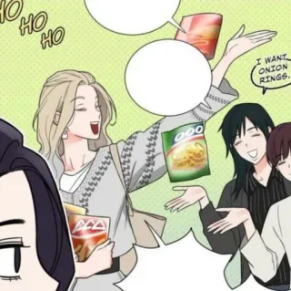 🥢 I WANT ONION RINGS. onion rings, food, people, snack, cartoon telegram sticker