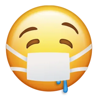 🤤 Emoji, Wajah, Masker, Sakit, Penyakit, Medis whatsapp sticker