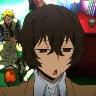 🕴 Osamu Dazai Bungo Stray Dogs Anime, Manga, Bungo Stray Dogs, Osamu Dazai, Dazai, Charakter, Lustig, Müde whatsapp sticker