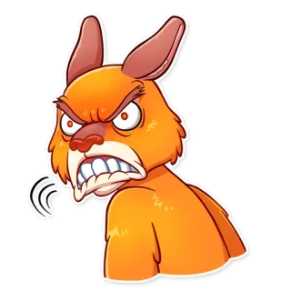 👹 marah, kanguru, kartun, hewan, mamalia, pemarah whatsapp sticker