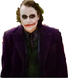 😶 Joker The Dark Knight ジョーカー, ヒース・レジャー, バットマン, DCコミックス, 悪役, ダークナイト telegram sticker