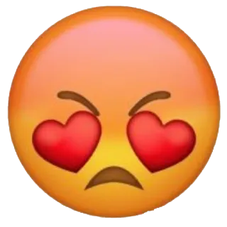 😡 Эмодзи, Любовь, Глаза-сердечки, Злой, Лицо whatsapp sticker