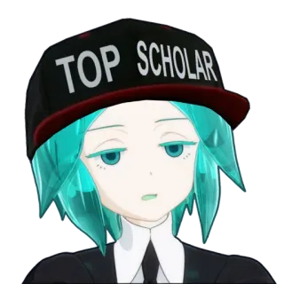 📚 TOP SCHOLAR anime, hat, scholar, top scholar telegram sticker