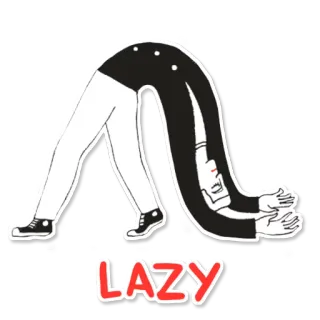 😴 LAZY preguiçoso, pessoa, yoga, relaxar, desenho animado, bicho-preguiça whatsapp sticker