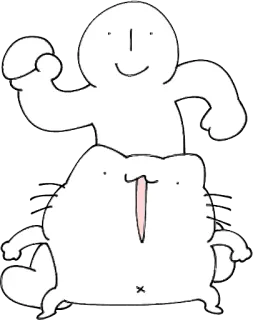 🕺 sticker, cartoon, katze, figur, niedlich whatsapp sticker