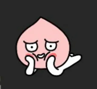 😮‍💨 pêche, mignon, kawaii, personnage, dessin animé, triste, couché whatsapp sticker