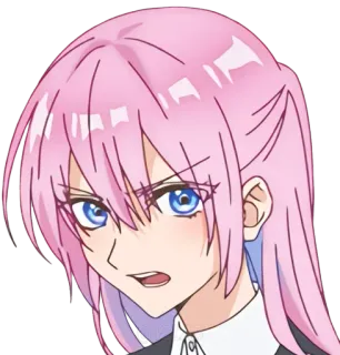 😠 anime, rambut merah muda, gadis, kartun, manga telegram sticker