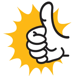 👍 Polegar para cima, Bom, Aprovação, Gosto, Sucesso telegram sticker