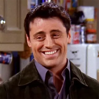 😁 Joey Tribbiani Friends joey, friends, série tv, souriant, personnage, portrait telegram sticker