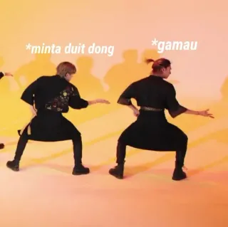 🤞 *minta duit dong
*gamau танцы, попрошайничество, смешной, мем whatsapp sticker