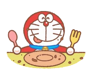 💨 Doraemon Doraemon, Anime, Kreskówka, Jedzenie, Jedzenie, Kawaii, Słodkie whatsapp sticker