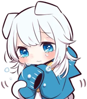 😭 anime, mangá, fofo, cachorro, chorando, triste, kawaii, desenho animado telegram sticker