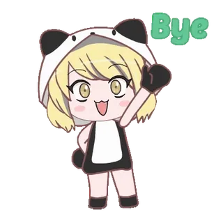 ๐ Bye Panda, Carino, Anime, Ragazza, Ciao, Kawaii telegram sticker