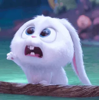 ☁️ Snowball The Secret Life of Pets Coniglio, Coniglietto, Cartone animato, Carino, Animale, Animale domestico whatsapp sticker