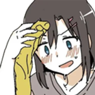 😨 アニメ 女の子, 汗, 緊張, 心配, 恥ずかしい, 疲労 whatsapp sticker