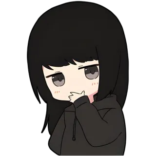🤨 anime, chibi, cute, manga, girl, cartoon telegram sticker