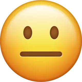 😐 emoji, expressionless, face, yellow whatsapp sticker