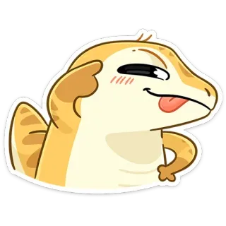 🧠 lizard, cartoon, animal, cute, sticker telegram sticker