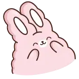🥰 kelinci, imut, kawaii, merah muda, berbulu, binatang, bunny, kartun telegram sticker