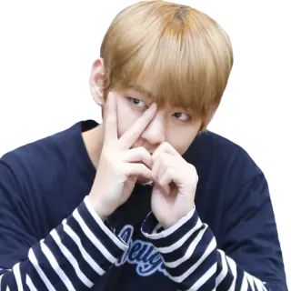 ✌️ V K-Pop, cantante, idol, coreano, boy band telegram sticker