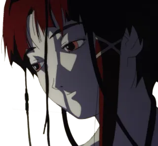 ✂ Lain Iwakura Serial Experiments Lain Anime, Gadis, Sedih, Digital, Cyberpunk, Manga telegram sticker