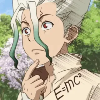 ⏱ Ishigami Senku Dr. Stone E=mc² anime, scientist, physics, character, Dr. Stone, Ishigami Senku telegram sticker