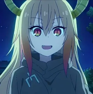 💈 Tohru Miss Kobayashi's Dragon Maid Anime, Dragón, Tohru, Lindo, Kawaii, Cuernos, Miss Kobayashi's Dragon Maid telegram sticker