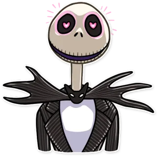 😍 Jack Skellington The Nightmare Before Christmas Джек Скеллингтон, Кошмар перед Рождеством, Мультфильм, Тим Бёртон, Хэллоуин, Персонаж telegram sticker