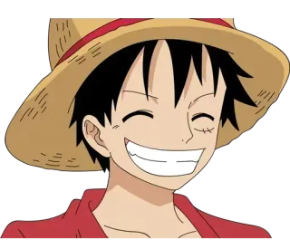 😁 Monkey D. Luffy One Piece 애니메이션, 만화, 원피스, 루피, 몽키 D. 루피, 밀짚모자, 해적 telegram sticker