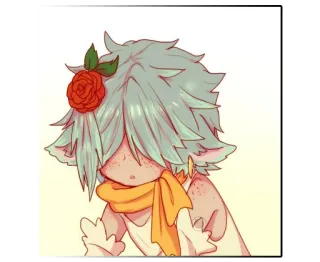 😯 персонаж, роза, шарф, аниме, иллюстрация telegram sticker